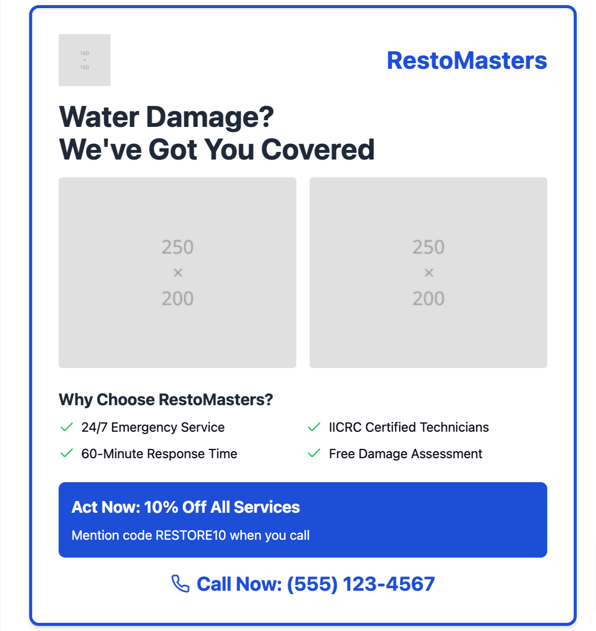 Example Print Ad for Restoration Company