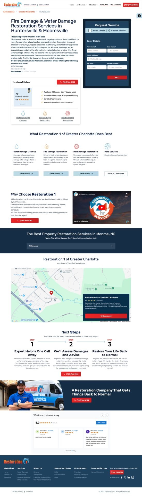 service area page design